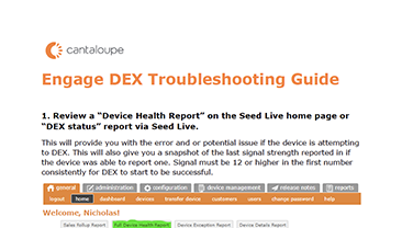 Engage DEX Troubleshooting Guide