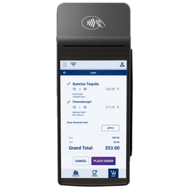 Mobile handheld for taking concessions orders.