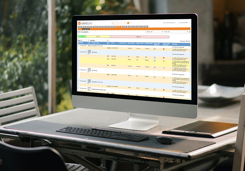 A desktop computer with the remote price change web page of compatible devices.