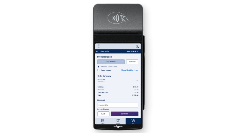 Suites handheld device for game day ordering.