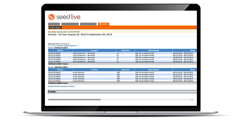 Laptop with Seed Live activity screen.