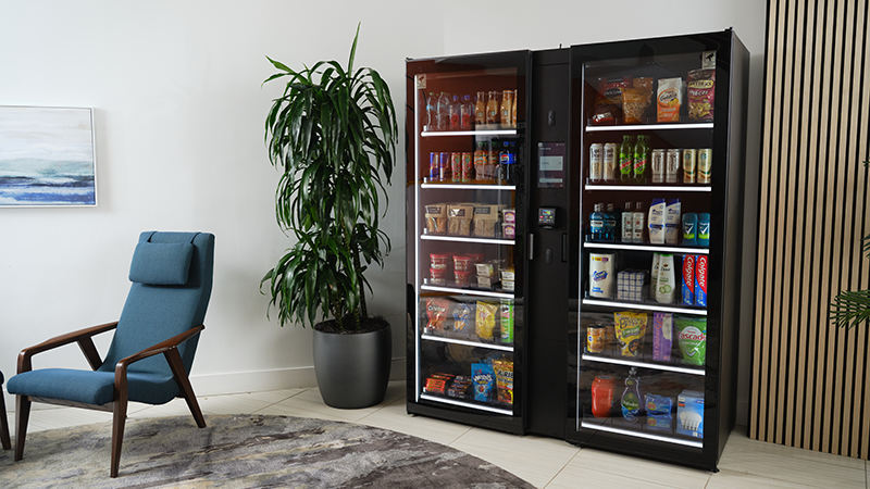 A Smart Store sitting in the lobby of a multifamily building.